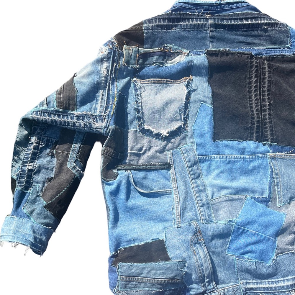 Patchwork Denim Flannel Reworked - Picture 6 of 7